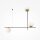 Moderne Pendelleuchte Glas Gold Schwarz E14 95 cm lang