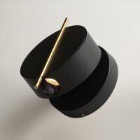 LED Wandlampe flexibel T:6 cm 3000 K in Schwarz Messing
