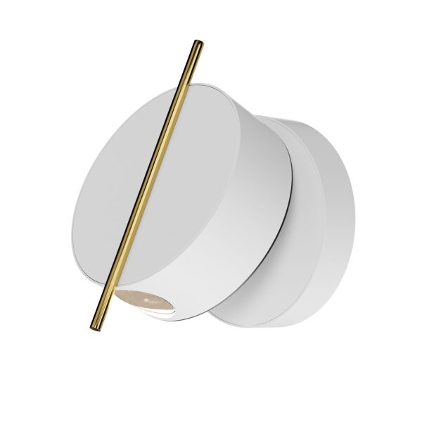 LED Wandlampe flexibel H:14 cm 3000 K in Messing Weiß