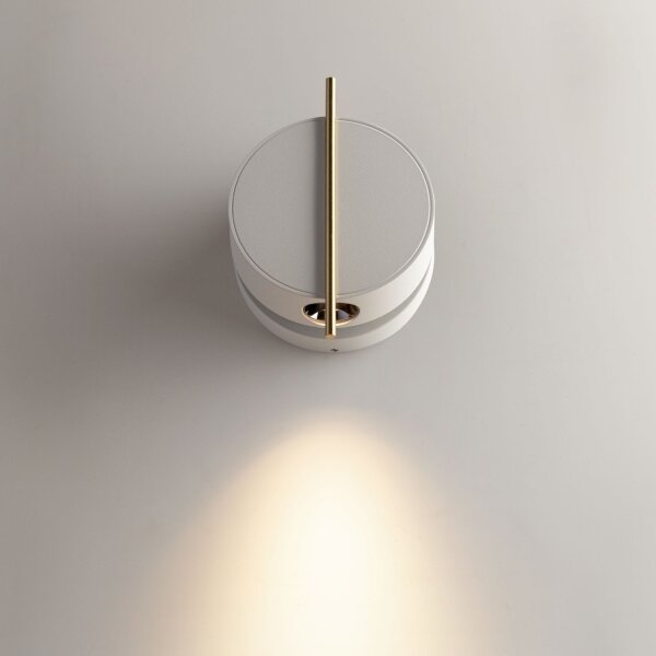 LED Wandlampe flexibel H:14 cm 3000 K in Messing Weiß