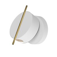 LED Wandlampe flexibel H:14 cm 3000 K in Messing Weiß