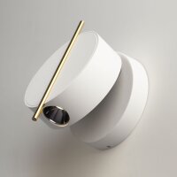 LED Wandlampe flexibel H:14 cm 3000 K in Messing Weiß