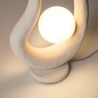 Wohnliche Tischleuchte Glas Beton Grau G9 38 cm Weiß