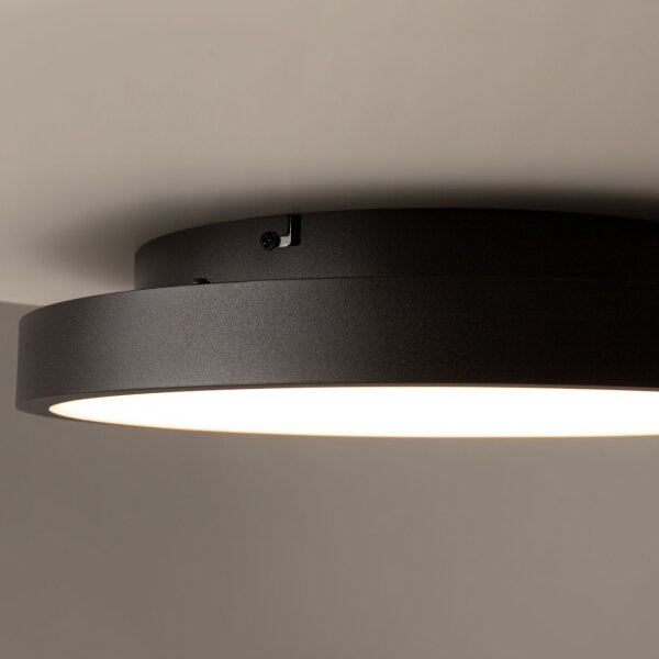 LED Deckenlampe Stein Metall Schwarz Ø59,5 cm 450 lm