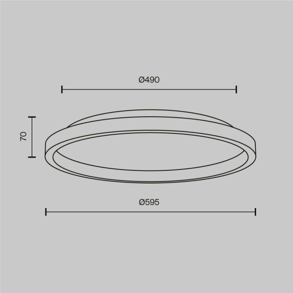 LED Deckenlampe Stein Metall Schwarz Ø59,5 cm 450 lm