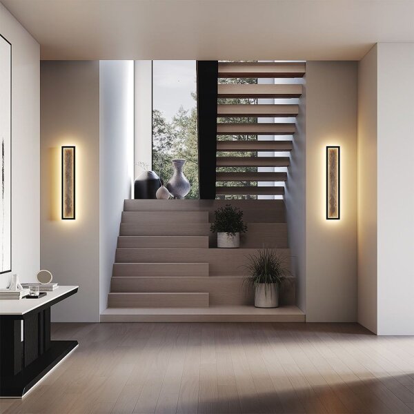 LED Wandlampe indirekt Stein Metall H:60,7 cm 3000 K