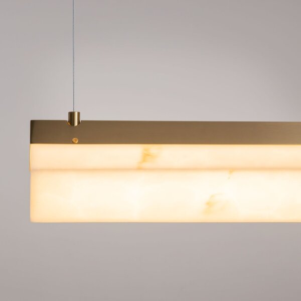 LED Pendelleuchte in Messing Stein Metall 100 cm 3000 K