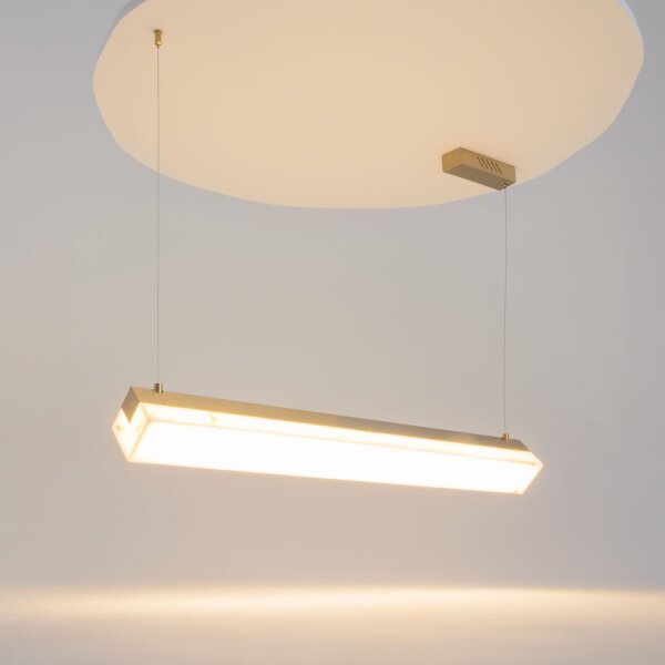 LED Pendelleuchte in Messing Stein Metall 100 cm 3000 K