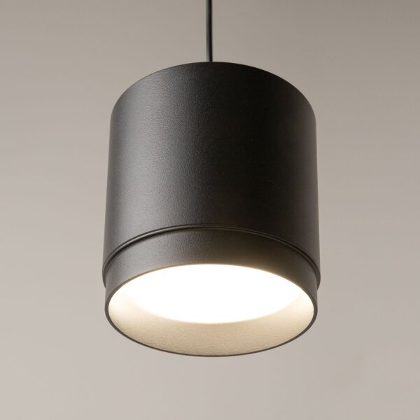 Runde Pendelleuchte Aluminium Schwarz Ø8,2 cm GX53