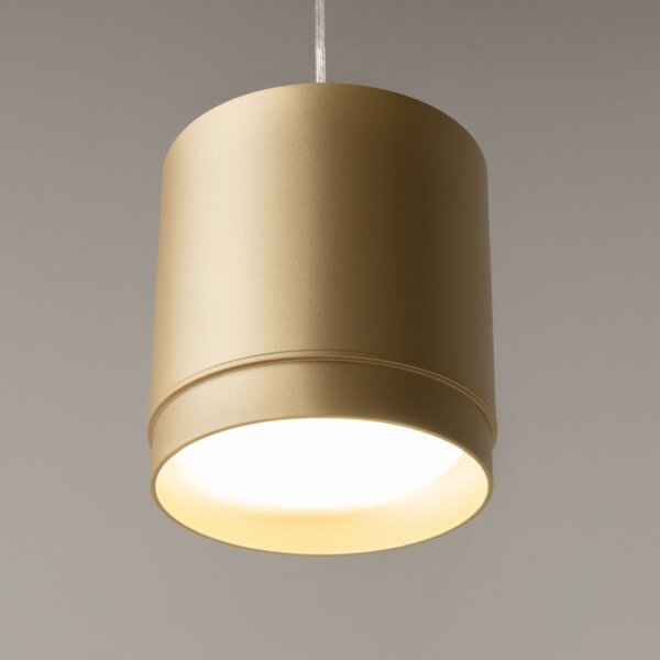 Runde Pendelleuchte Aluminium in Gold Ø8,2 cm GX53