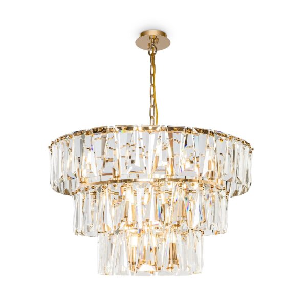 Kronleuchter Kristallglas in Gold E14 Ø77 cm 18-flmg