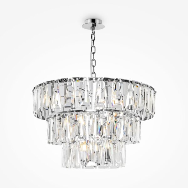 Kronleuchter Kristallglas in Chrom E14 Ø77 cm 18-flmg
