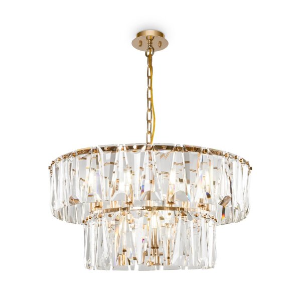 Kronleuchter Kristallglas in Gold E14 Ø68 cm 12-flmg