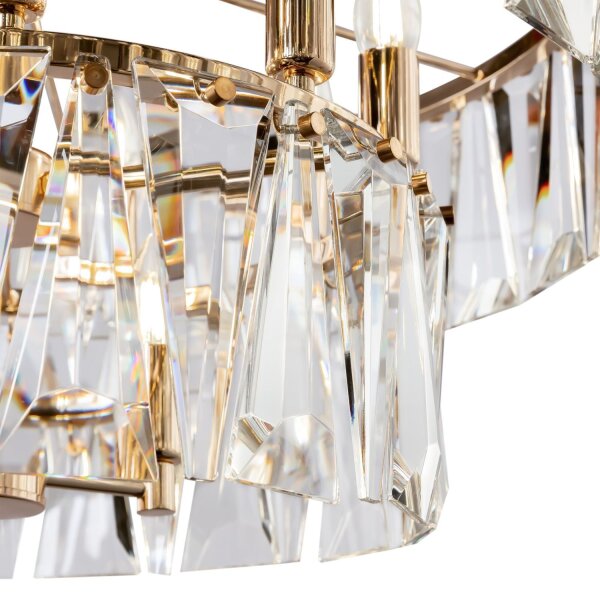 Kronleuchter Kristallglas in Gold E14 Ø68 cm 12-flmg