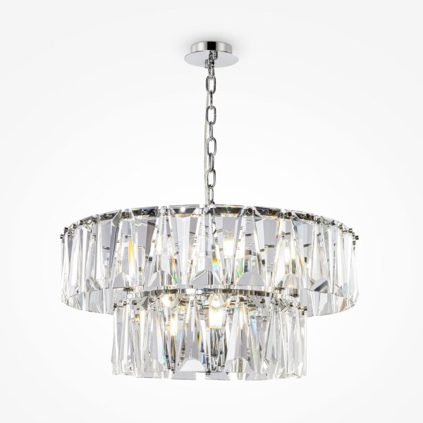Kronleuchter Kristallglas in Chrom E14 Ø68 cm 12-flmg