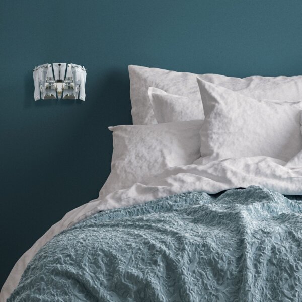 Elegante Wandlampe Kristallglas in Chrom B:25,6 cm E14