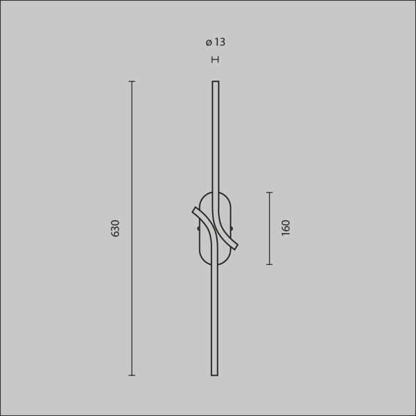 LED Wandleuchte indirekt Metall in Messing H:63 cm 7 W