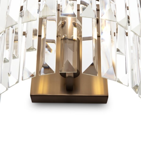 Wandlampe Kristallglas in Messing T:33 cm E14 Modern