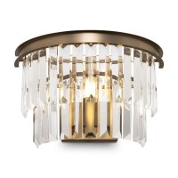 Wandlampe Kristallglas in Messing T:33 cm E14 Modern