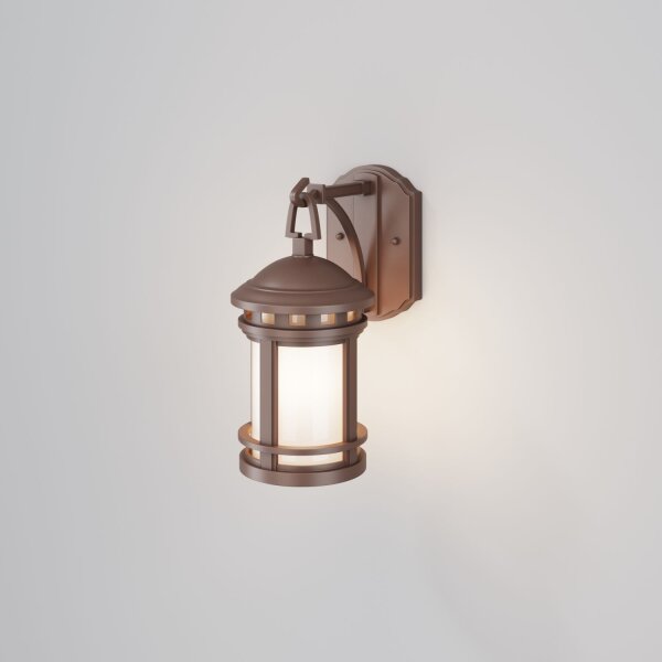 Wandlampe Aluminium Braun IP44 B:17,7 cm E27 Laterne