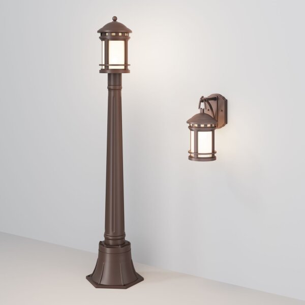 Wandlampe Aluminium Braun IP44 B:17,7 cm E27 Laterne