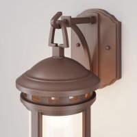 Wandlampe Aluminium Braun IP44 B:17,7 cm E27 Laterne