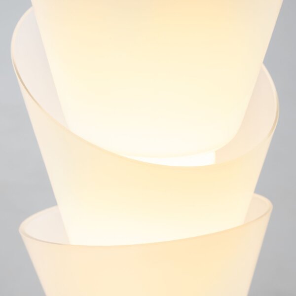 LED Pendelleuchte Glas Metall Weiß L:15 cm 3000 K 14 W
