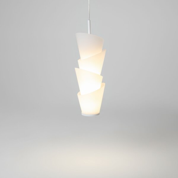 LED Pendelleuchte Glas Metall Weiß L:15 cm 3000 K 14 W