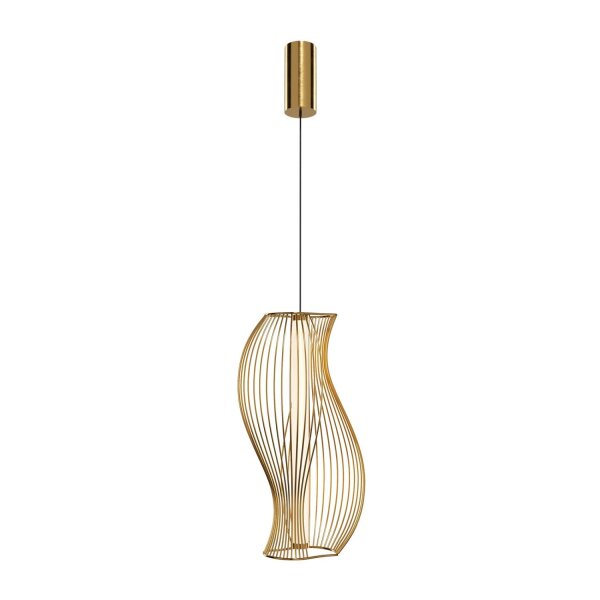 LED Hängelampe in Messing L:21 cm 20 W 3000 K blendarm