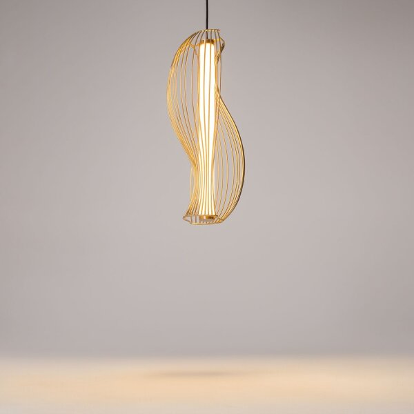 LED Hängelampe in Messing L:21 cm 20 W 3000 K blendarm