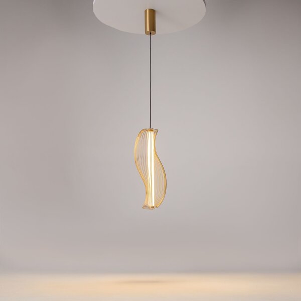 LED Hängelampe in Messing L:21 cm 20 W 3000 K blendarm