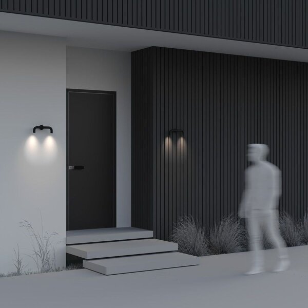 LED Wandlampe Edelstahl IP65 T:7 cm 3000 K 2-flammig