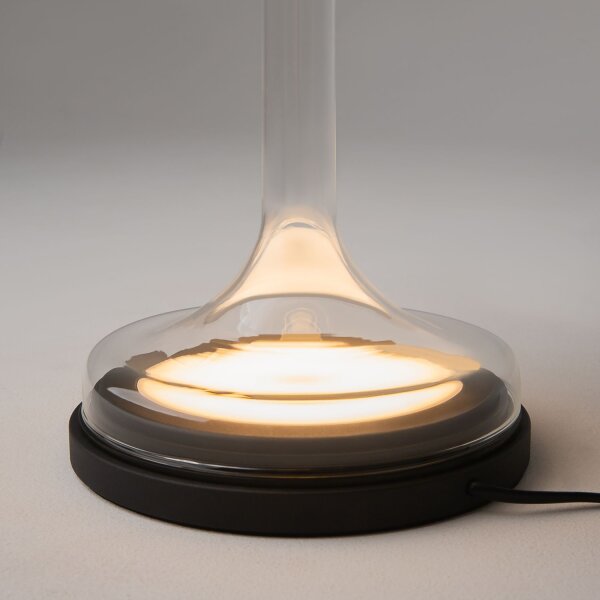 LED Tischlampe dimmbar Glas Rauchgrau 42 cm 3000 K