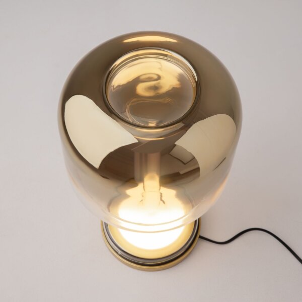 LED Tischlampe dimmbar Glas in Gold 42 cm 3000 K