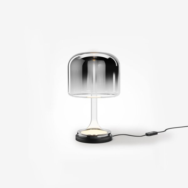 LED Tischlampe dimmbar Glas Rauchgrau 28 cm 3000 K 13 W
