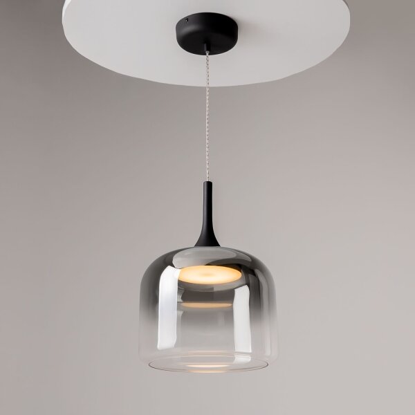 LED Hängelampe dimmbar Rauchglas Ø26 cm 3000 K 1600 lm