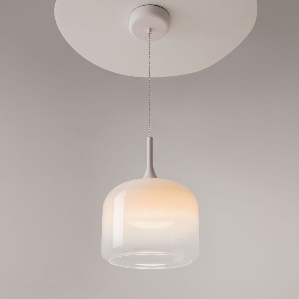 LED Hängelampe dimmbar Glas Weiß Ø26 cm 3000 K 12 W