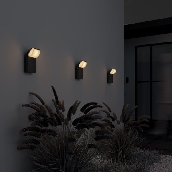 LED Außenlampe Aluminium Graphit IP65 H:20 cm 3000 K