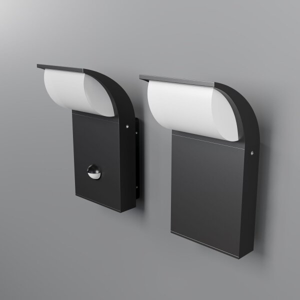 LED Außenlampe Sensor Aluminium Graphit IP65 7 W 3000 K