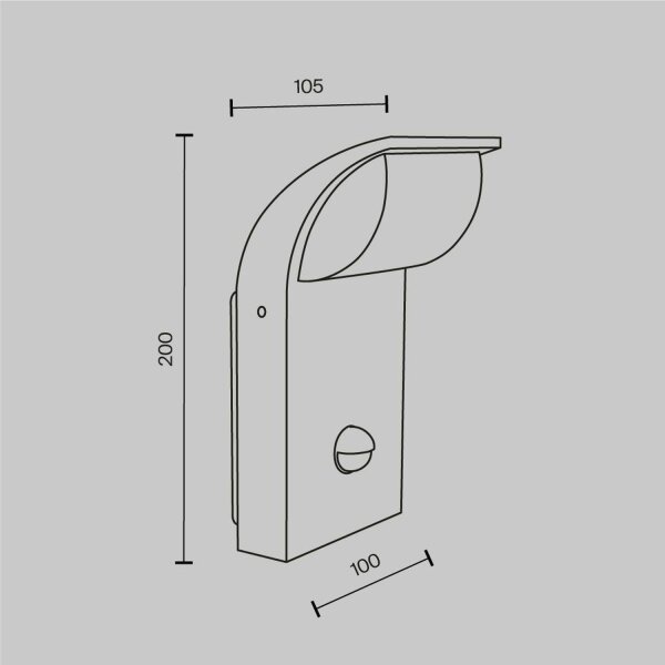 LED Außenlampe Sensor Aluminium Graphit IP65 7 W 3000 K