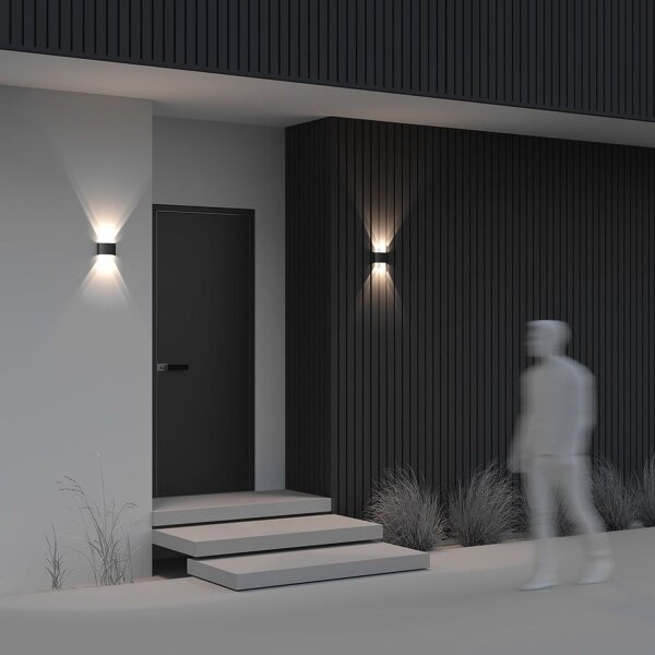 LED Wandleuchte Up Down Aluminium IP54 B:12 cm 3000 K