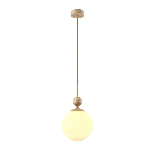 Runde Hängelampe Modern Stein Beige Ø20 cm E27 blendarm