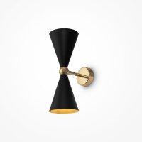 Up Down Wandleuchte flexibel Gold Schwarz E14 H:32 cm