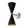 Up Down Wandleuchte flexibel Gold Schwarz E14 H:32 cm