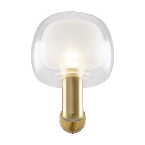 Elegante Wandleuchte Glas Aluminium H:21 cm E14 in Gold