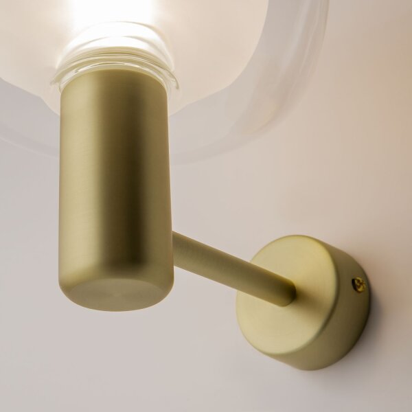 Elegante Wandleuchte Glas Aluminium H:21 cm E14 in Gold