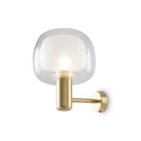 Elegante Wandleuchte Glas Aluminium H:21 cm E14 in Gold