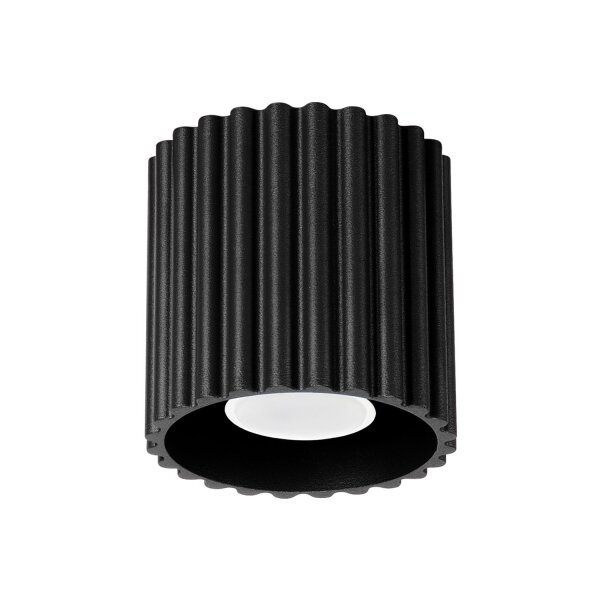 Aufbau Deckenspot GU10 Schwarz Ø10 cm rund Aluminium