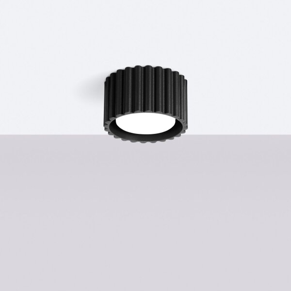 Runde Deckenleuchte GX53 Schwarz Ø10 cm Aluminium