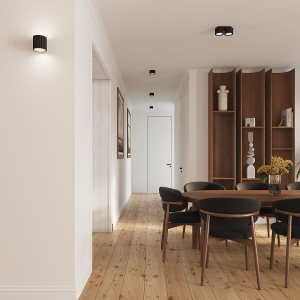 Runde Deckenleuchte GX53 Schwarz Ø10 cm Aluminium